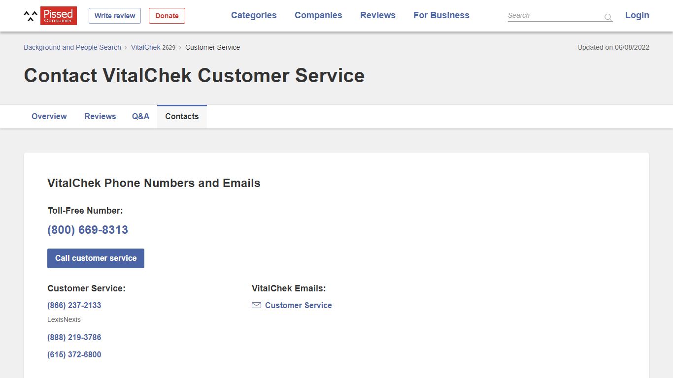 Contact VitalChek Customer Service - Pissed Consumer